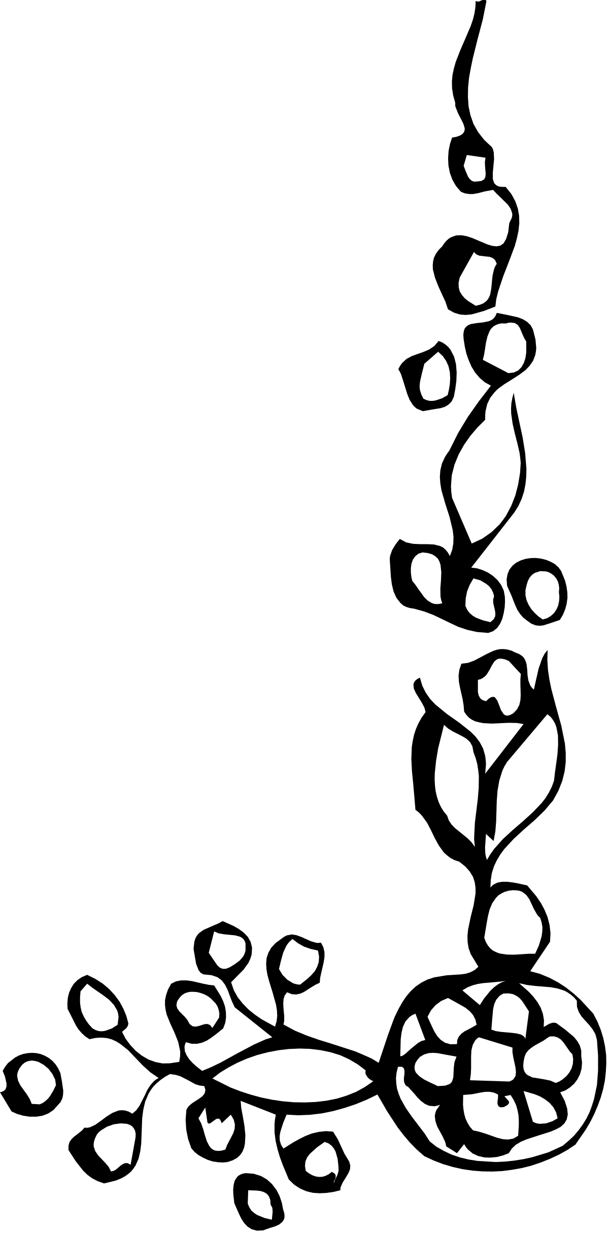 Black and White Plant Clipart - Decorative Borders and Corners Design