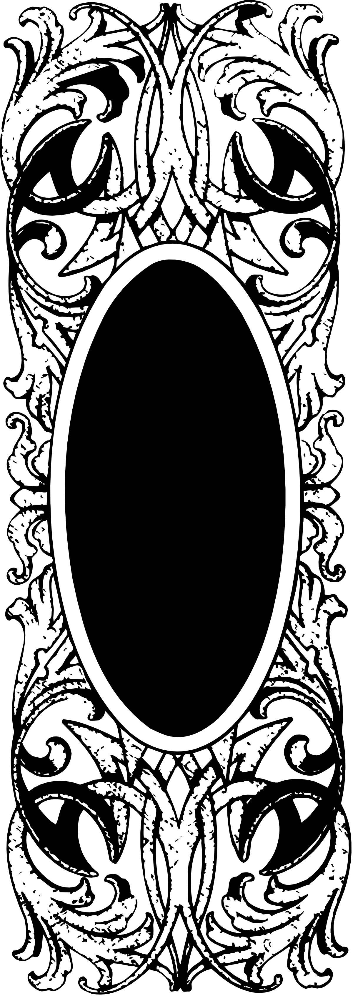 Black and White Circular Frame with Pattern Clipart - Elegant Border Design
