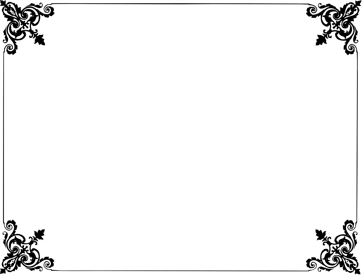 Floral Pattern Black and White Frame Clipart for Elegant Designs