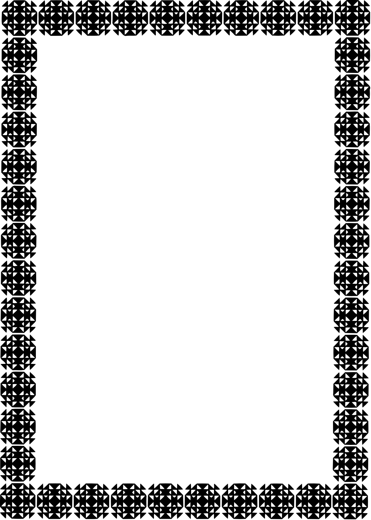 Floral Pattern Black and White Frame Clipart for Elegant Designs