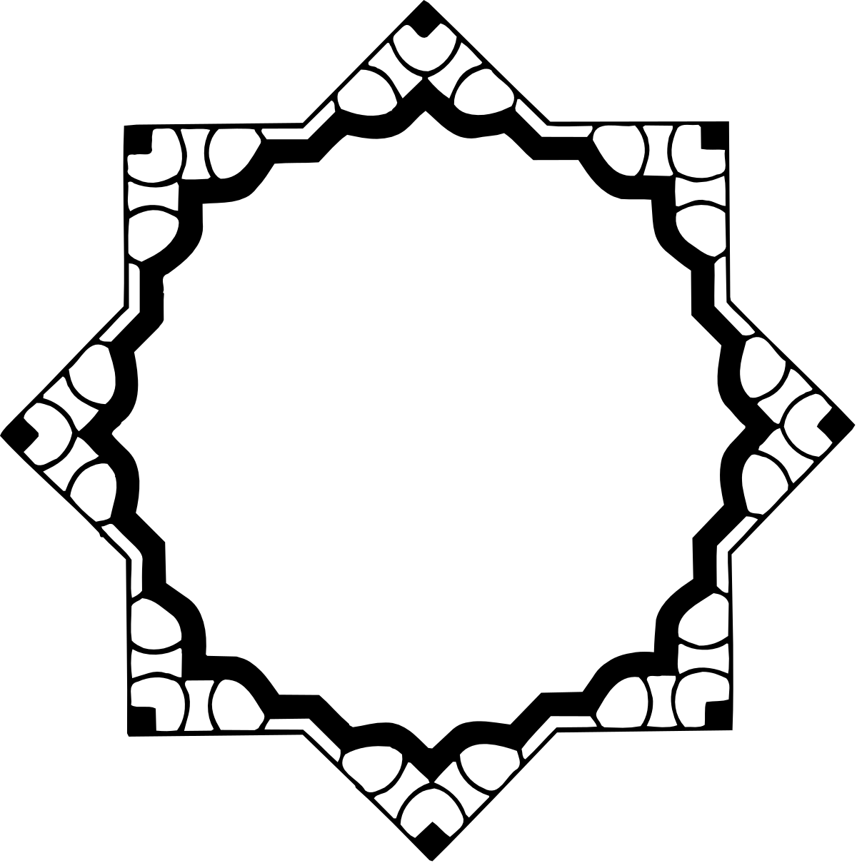 Black and White Circular Frame Clipart - Elegant Borders for Creative Designs