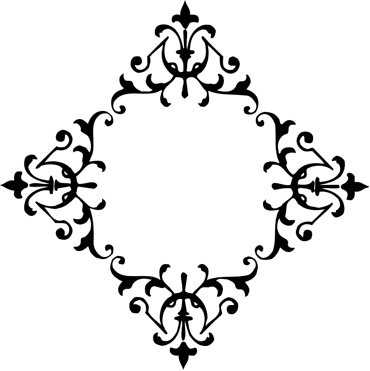 Borders Clipart: Elegant White Circle on Black Background