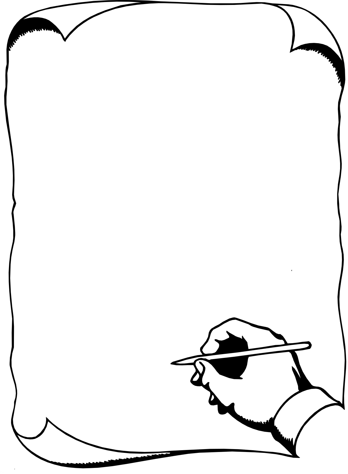 Hand Holding Pen Writing on Paper - Creative Clipart Graphics