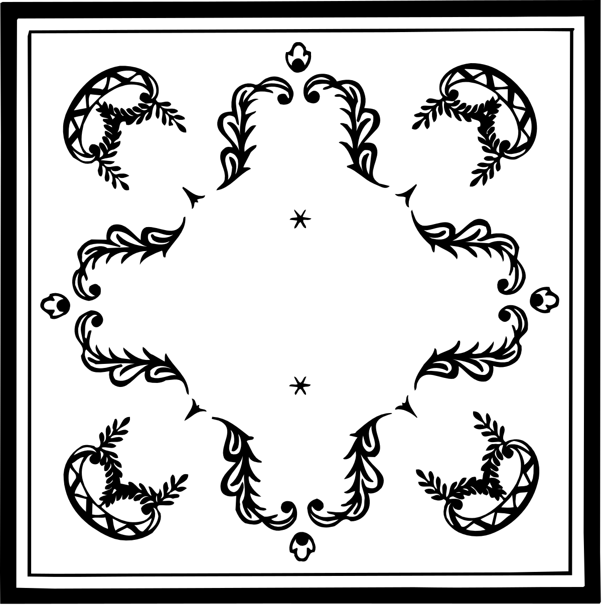 Floral Design Borders - Elegant Black and White Clipart for All Your Projects