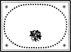 Black and White Rose with Stars Clipart - Elegant Borders & Backland Design