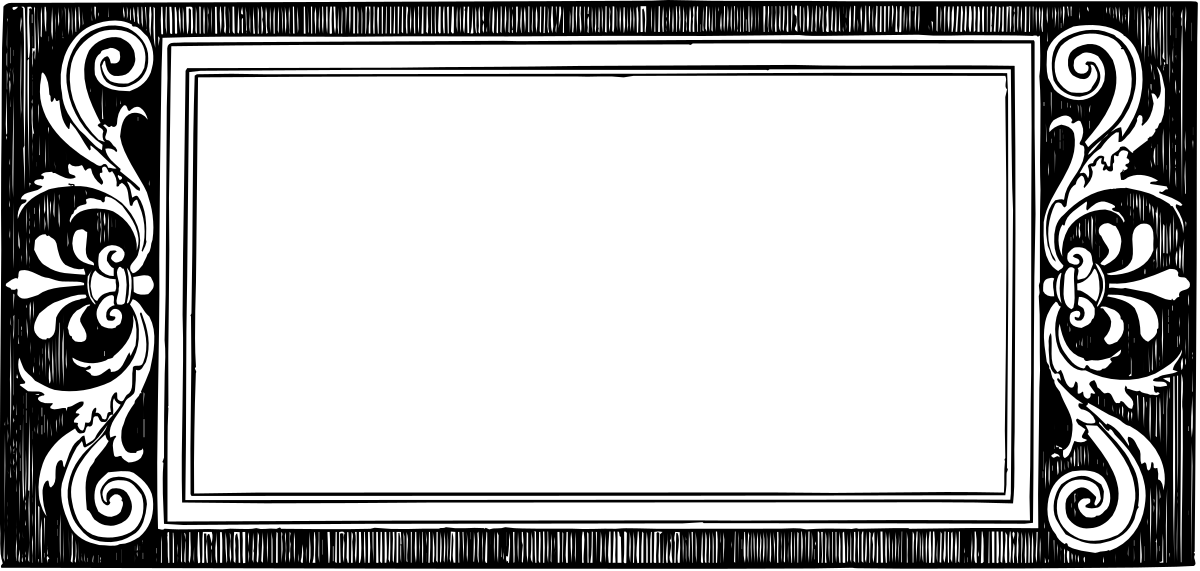 a black and white frame with a floral pattern clip art png transparent Floral Pattern Black and White Frame Clipart - Elegant Borders Design