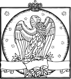 Eagle Clipart with Banner - Black and White Design for Creative Projects