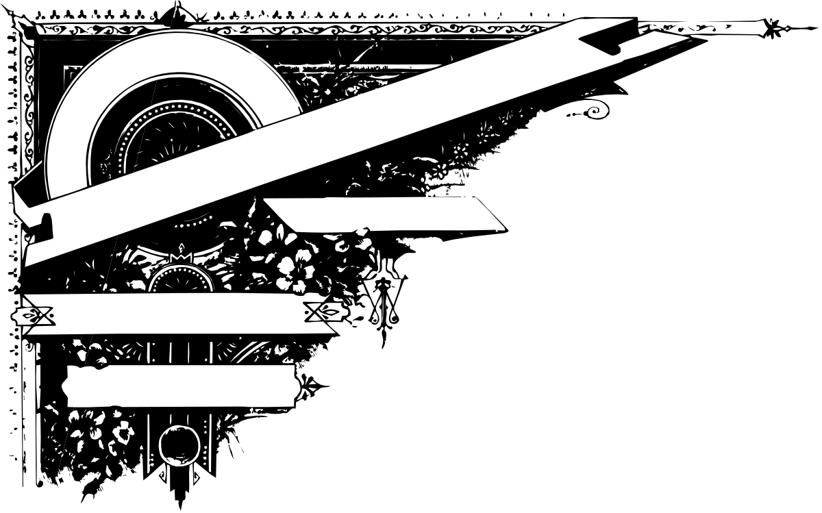 Black and White Arrow Clipart with Borders and Corners