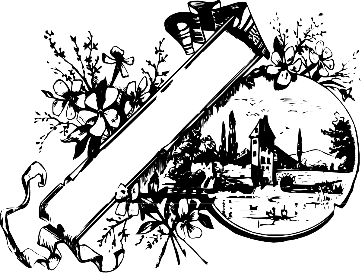 City Borders Clipart - Black and White Urban Designs