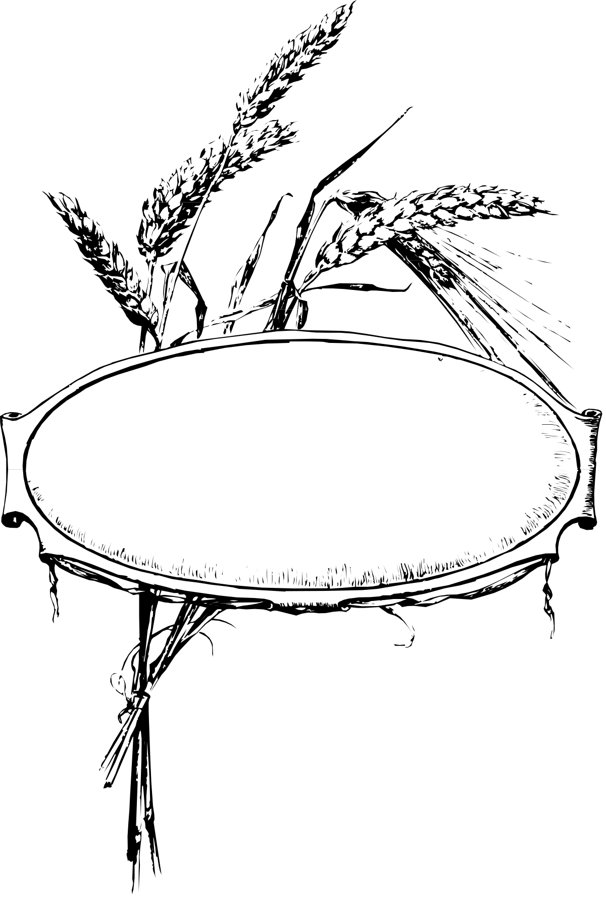 White Oval Object on Black Background Clipart Design