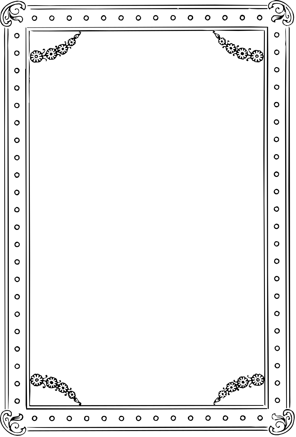 a black and white frame with snowflakes clip art png transparent Elegant Black and White Snowflakes Frame Clipart