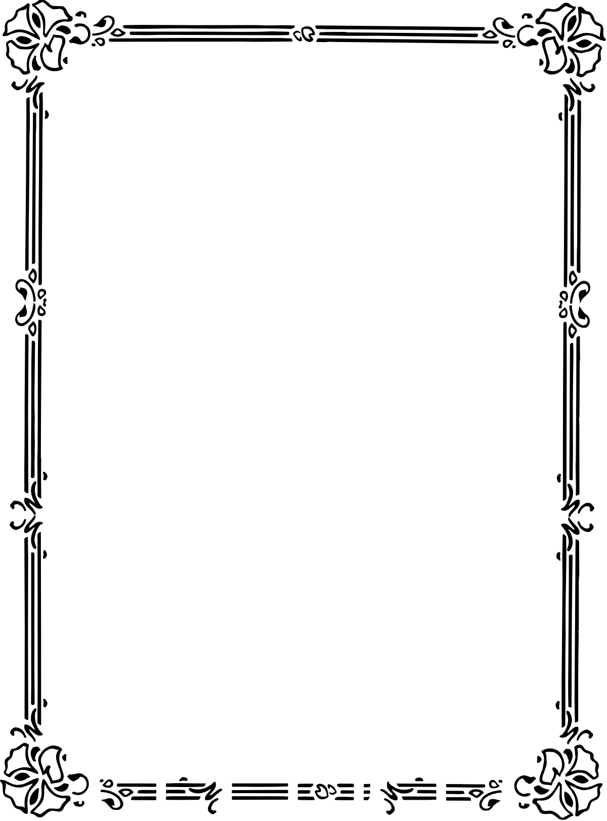 Elegant Black and White Frame Clipart for Creative Designs