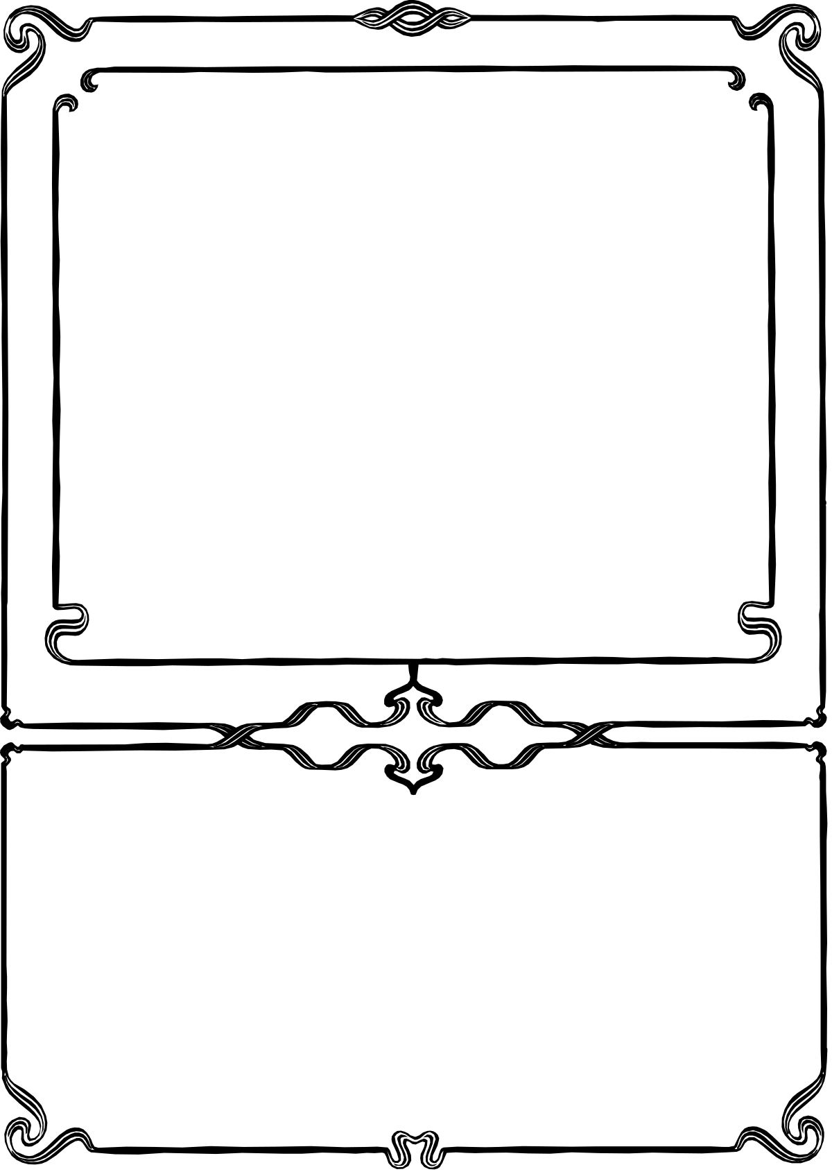 Elegant Black and White Decorative Frame Clipart for Stylish Borders