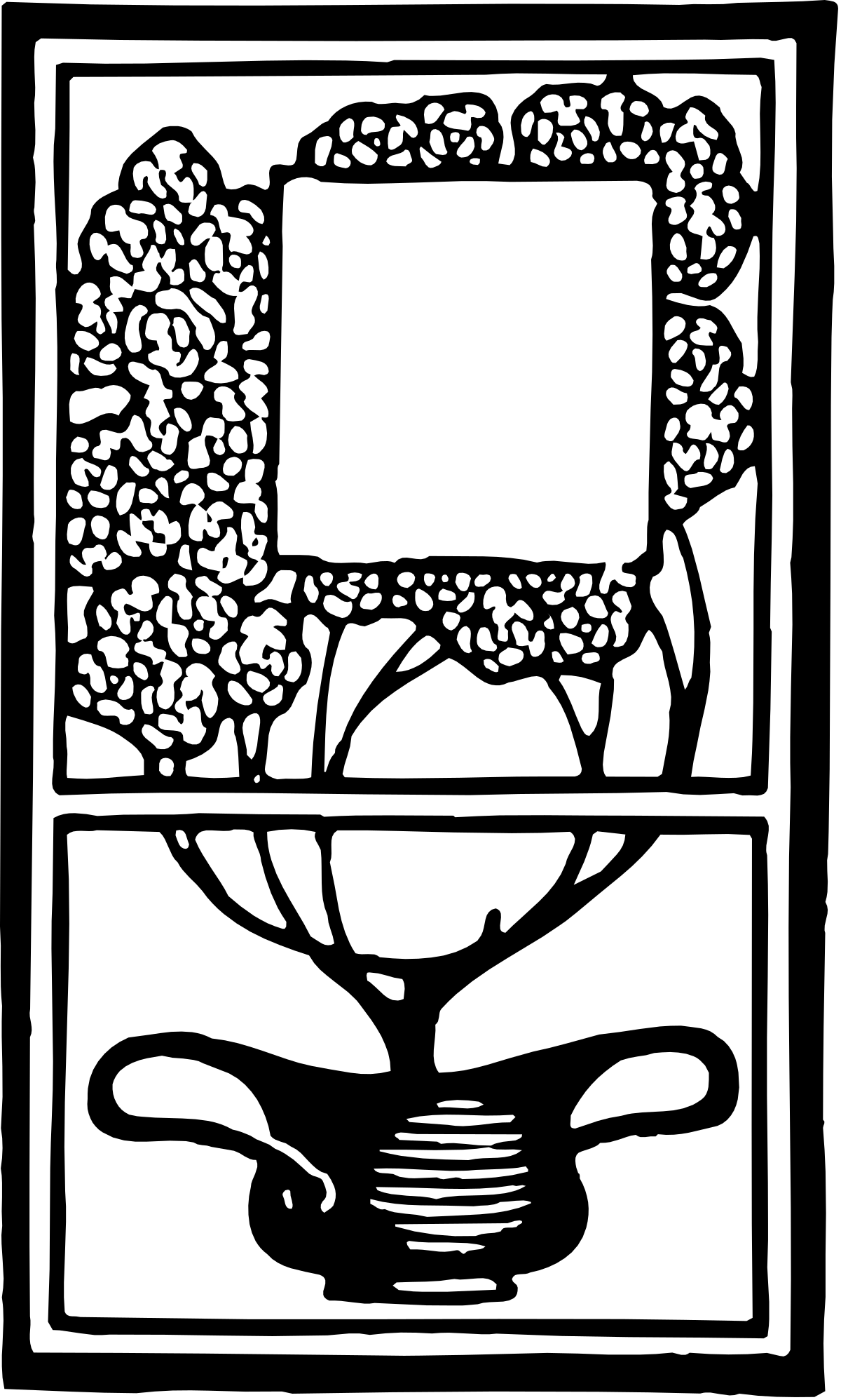 Black and White Deer Head Clipart - Elegant Borders & Brdrport Design