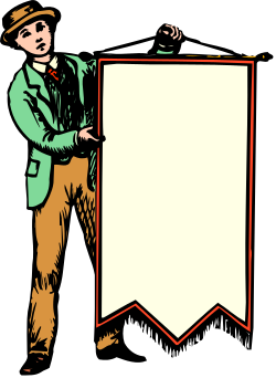 Blank Sign Clipart - A Man Holding a Blank Sign for Creative Use