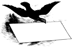 Black and White Clipart of a Person Holding a Sign - Versatile Borders