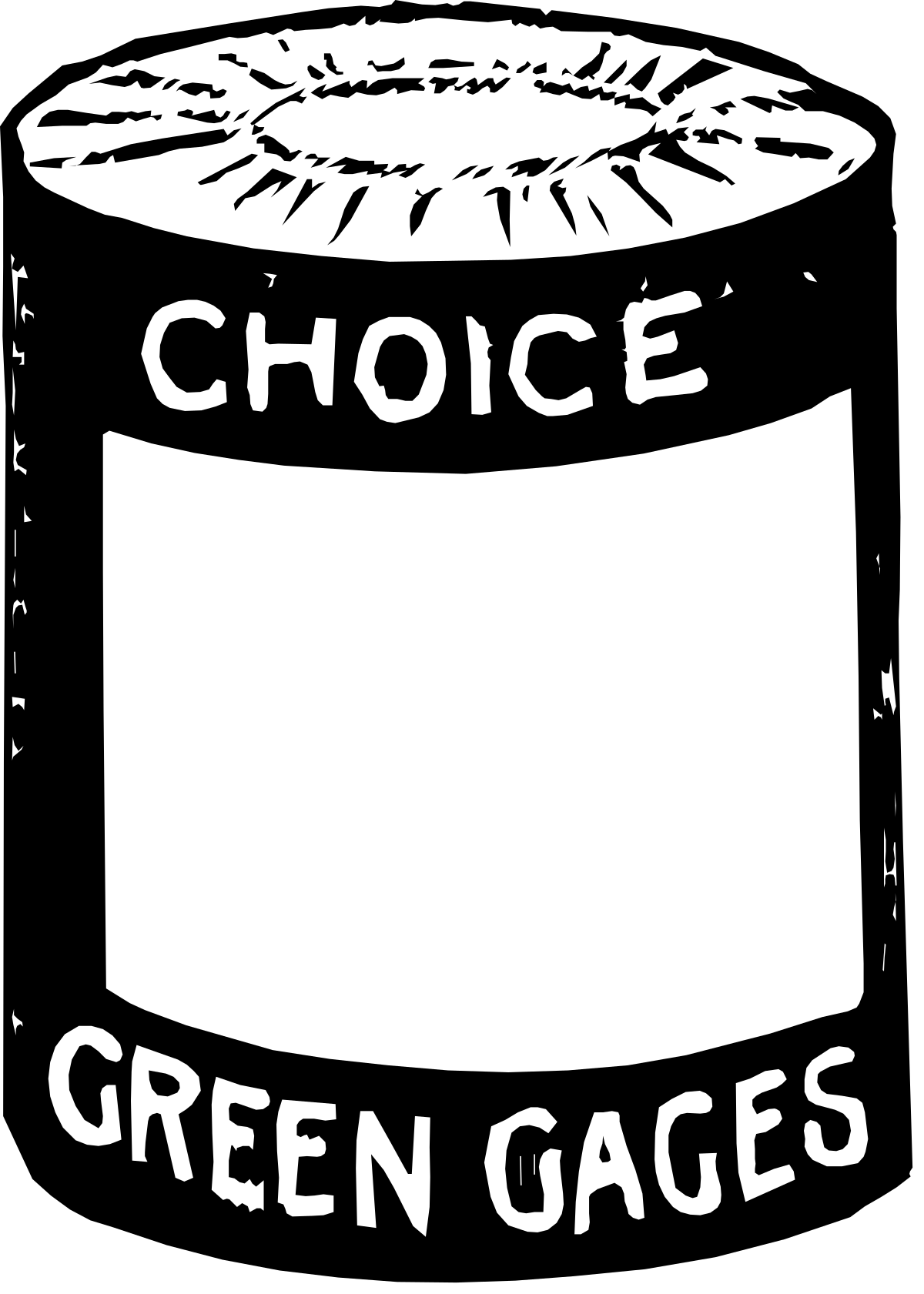 Green Tea Can Clipart: Black and White Design for Creative Projects