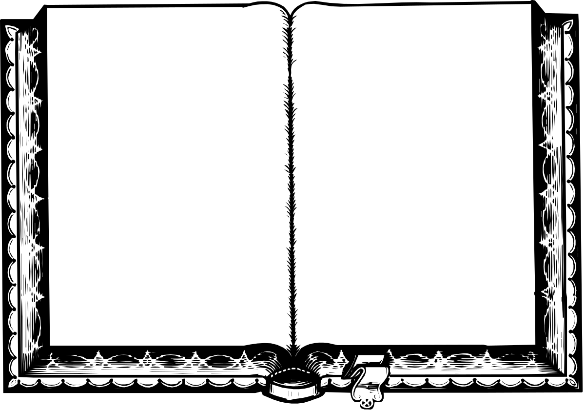 Floral Border Clipart: Elegant Blank Book Design for Creative Projects