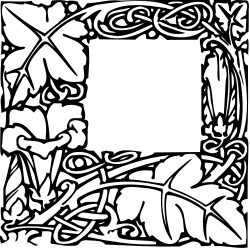 Elegant Black and White Leaf Frame Clipart for Creative Designs