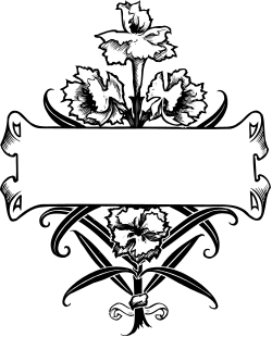 Black and White Floral Borders Clipart Design