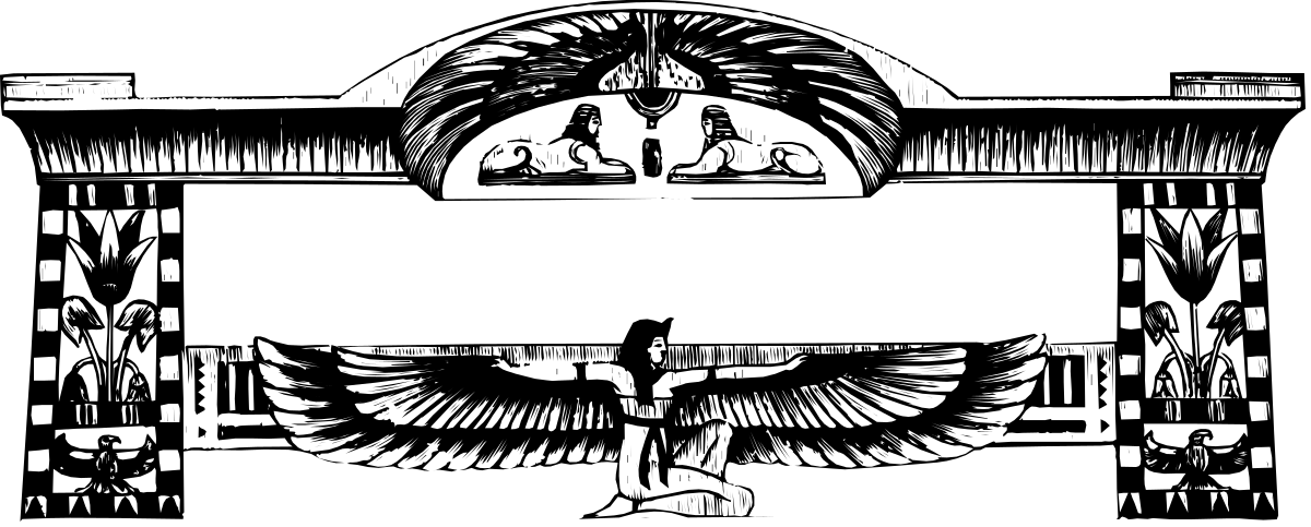 Black and White Woman with Large Bird Clipart - Elegant Borders