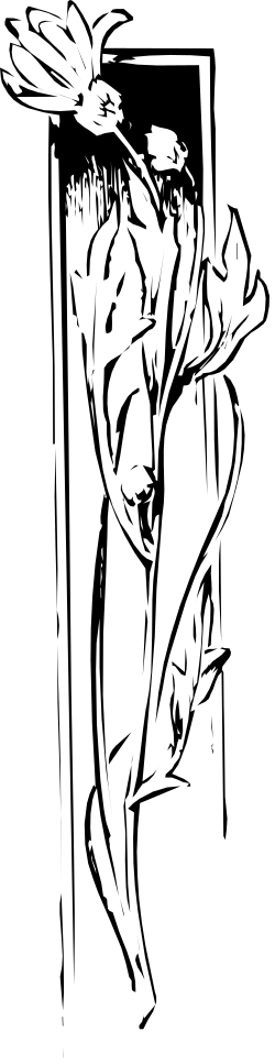 Black and White Clipart of a Man in the Dark - Elegant Borders