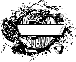 Black and White Barrel with Banner Clipart - Classic Borders Design