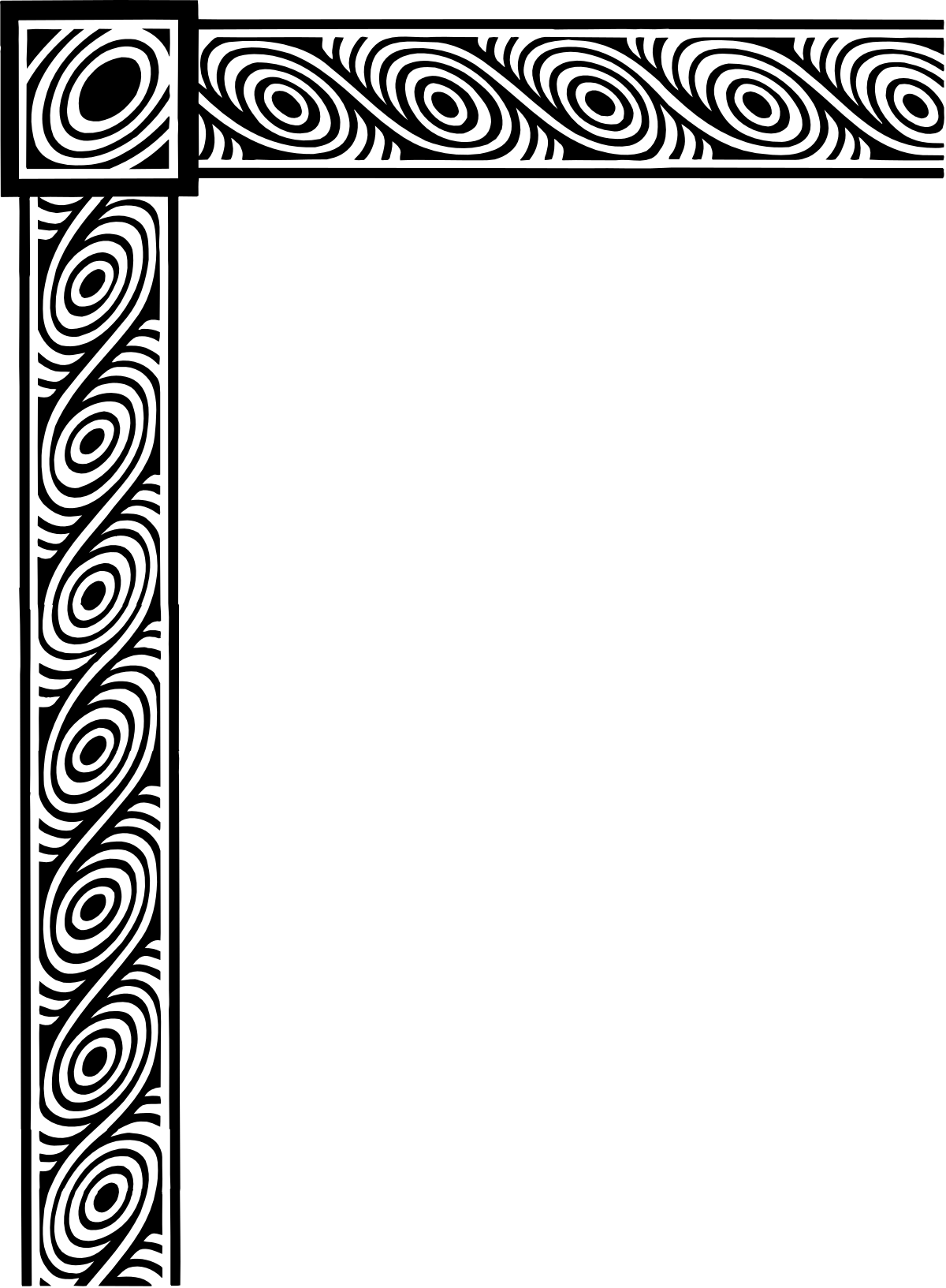 Elegant Black and White Swirly Frame Clipart for Creative Borders and Corners