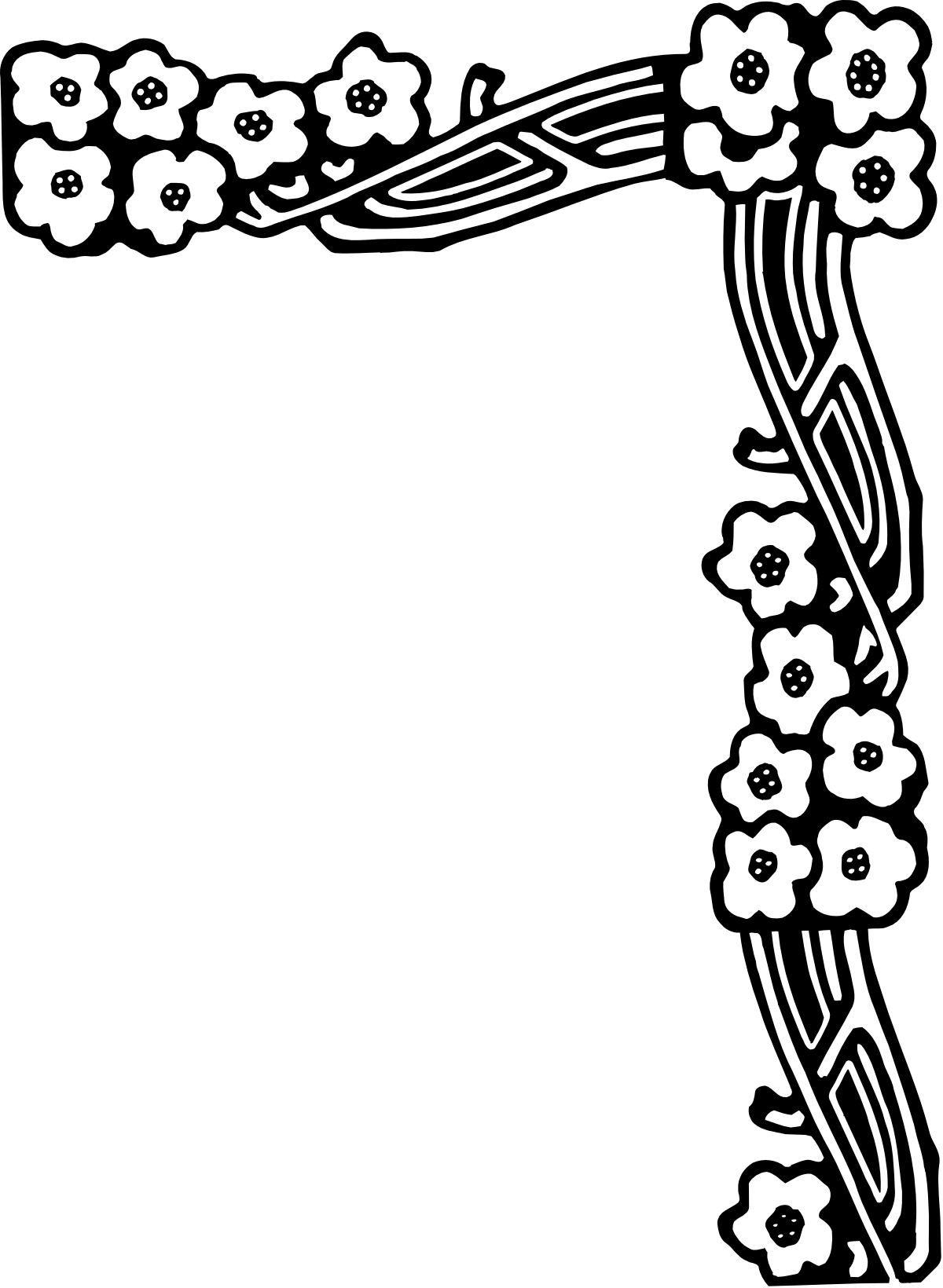 Black and White Floral Frame Clipart - Elegant Borders and Corners