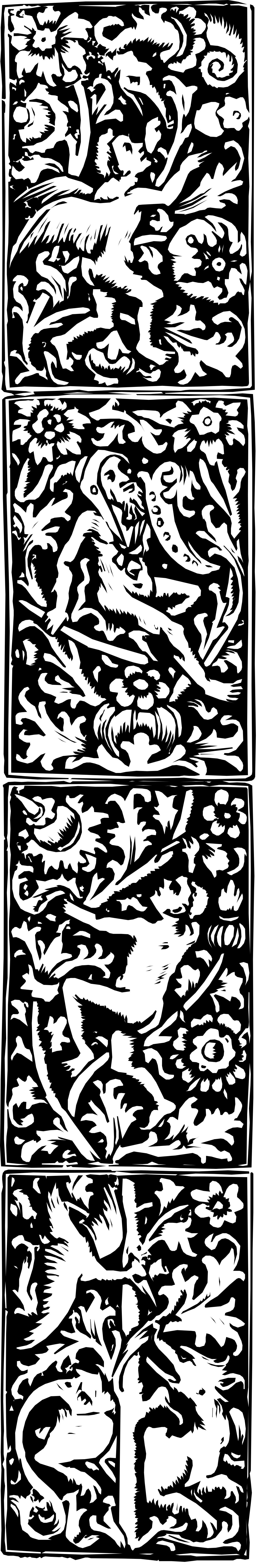 Black and White Water Clipart - Elegant Border Designs