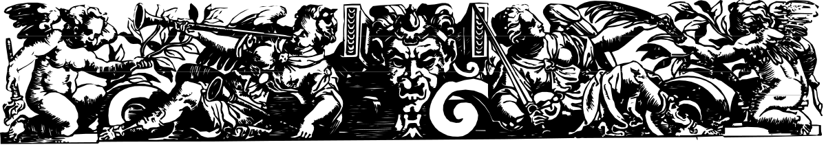 Black and White Group of People Clipart - Elegant Borders Design