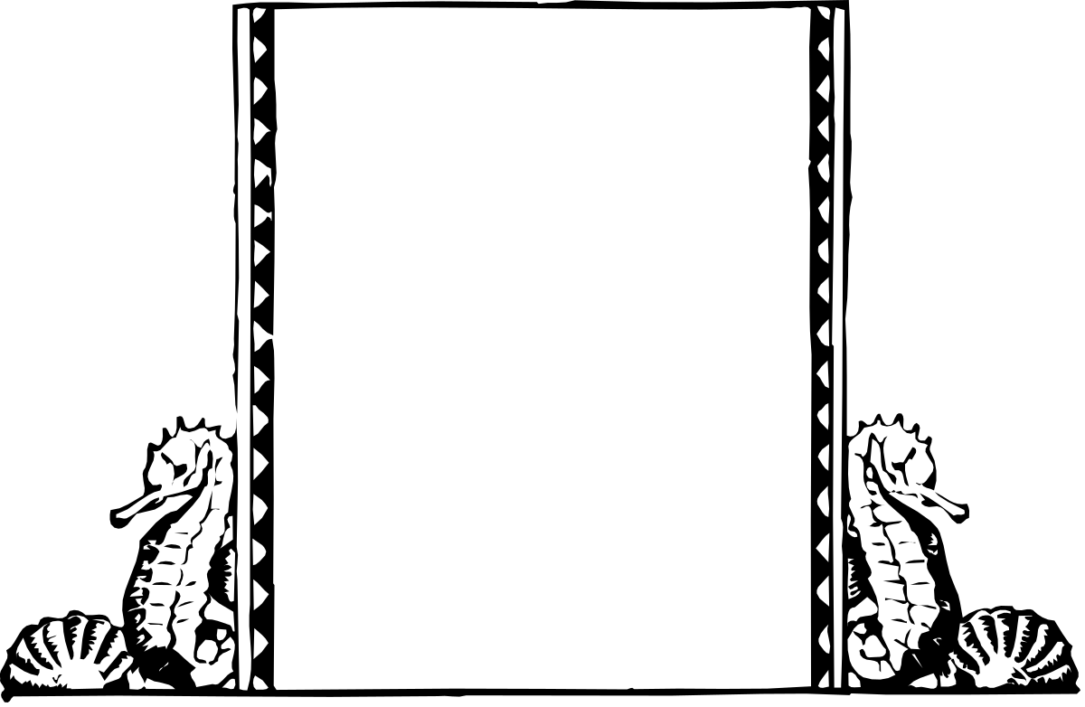 Black and White Cat Clipart Photo Frame - Elegant Borders Design