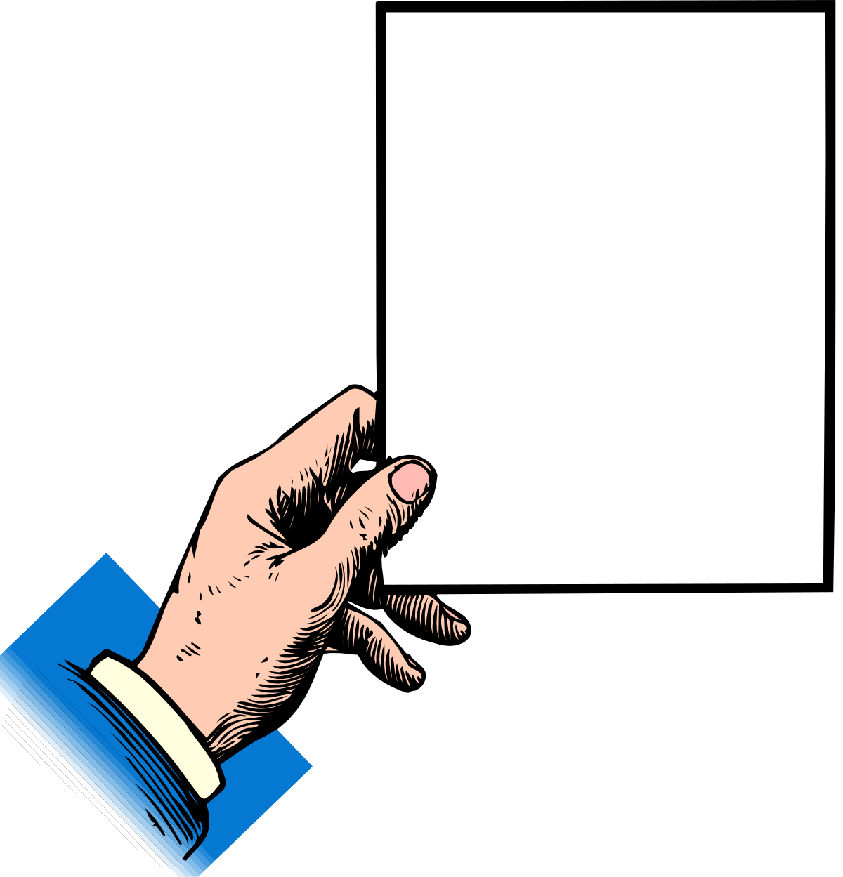 a hand holding a blank paper clip art png transparent Hand Holding Blank Paper Clipart - Versatile Borders and Designs