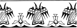 Black and White Clipart of Three Men with Decorative Borders