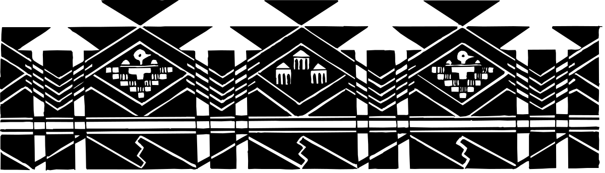 City with Mountains - Black and White Clipart Illustration