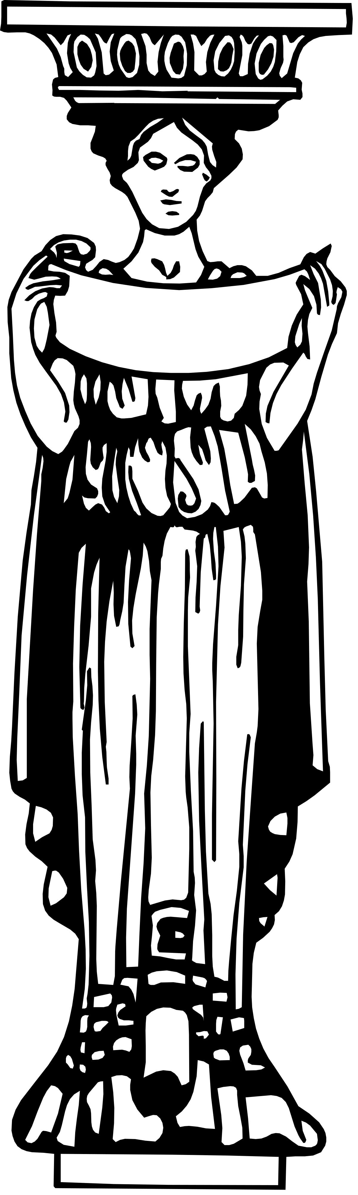 a black and white image of a statue clip art png transparent Elegant Black and White Statue Clipart Borders for Creative Projects