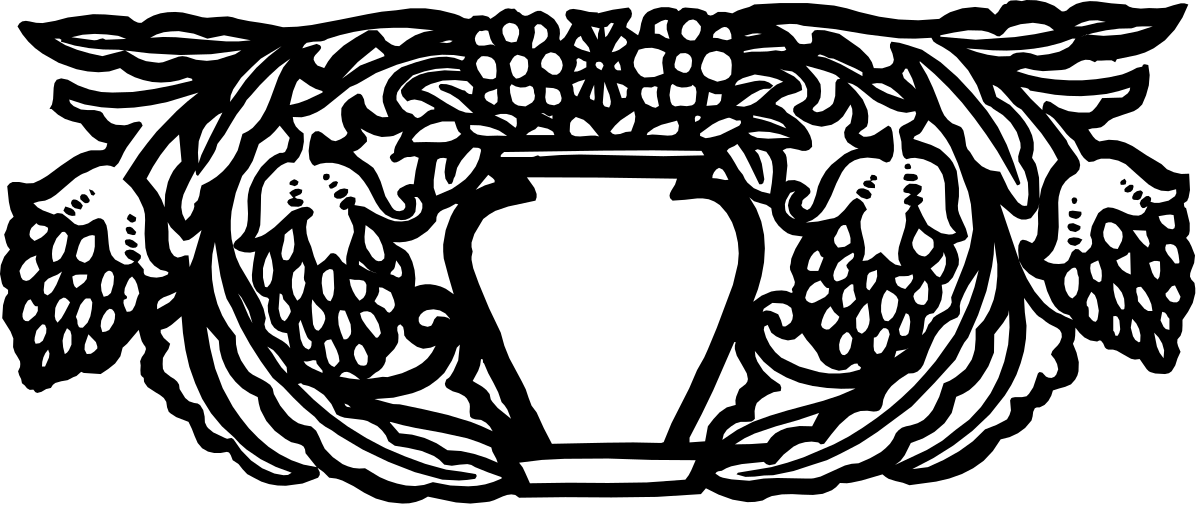 Black and White Winged Vase Clipart - Elegant Decorative Borders