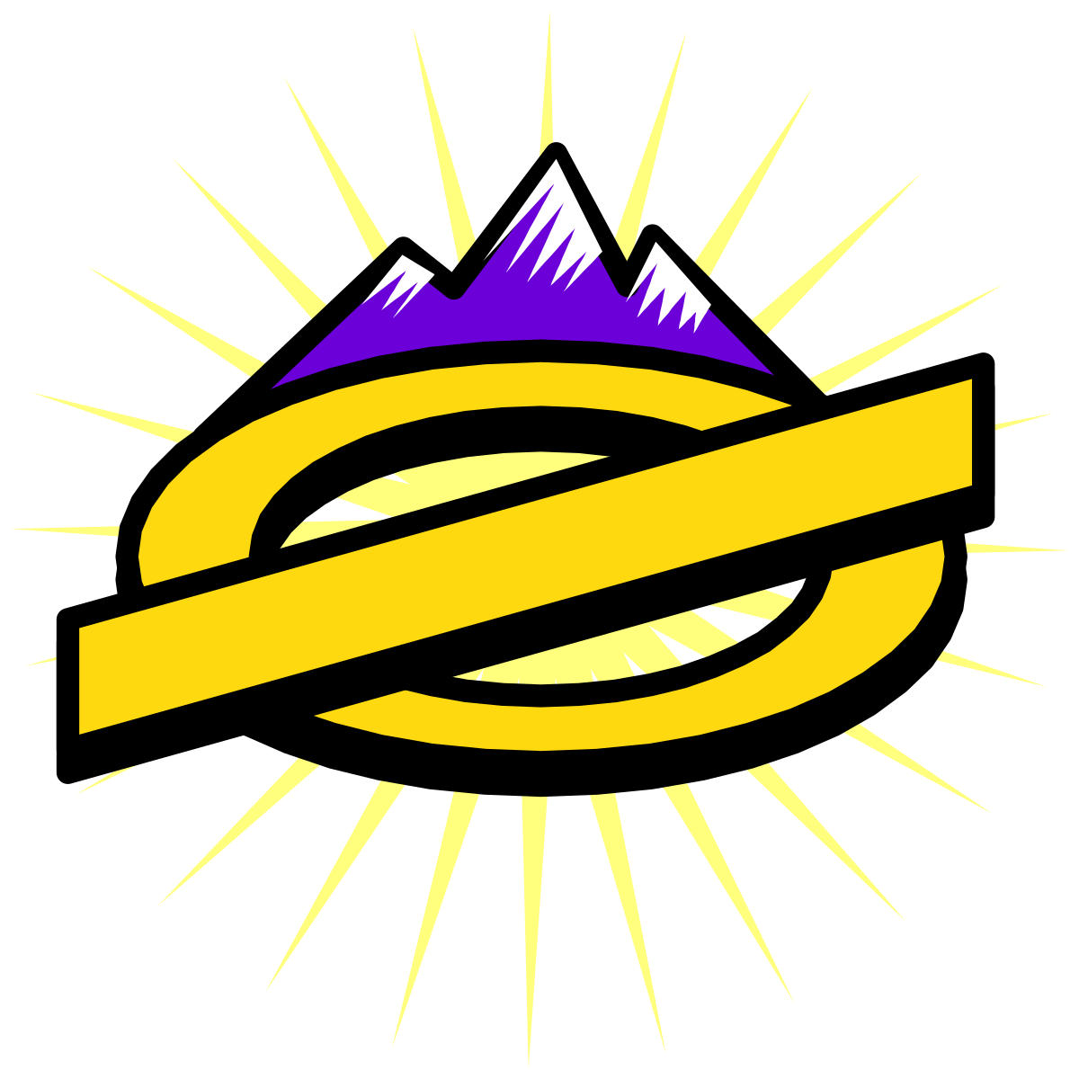 a yellow and purple logo with a mountain in the background clip art png transparent Mountain Logo Clipart: Vibrant Yellow and Purple Design