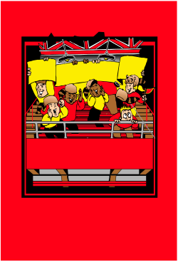 Bus Clipart Cartoon of a Group of People: Vibrant Borders for Creative Projects
