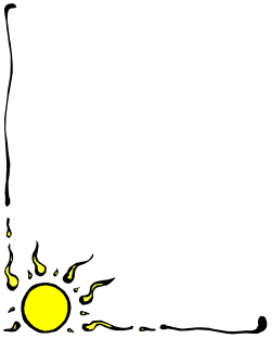 Black and Yellow Background with Sun Clipart | Decorative Borders and Corners