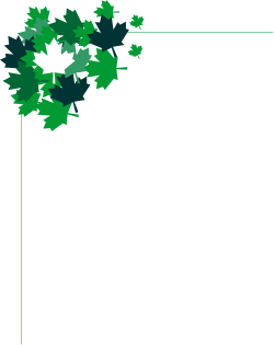 Green Leaf Border Clipart with White Outline - Perfect for Designs