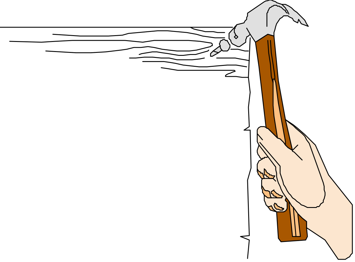 Hammer in Hand Clipart - Perfect for Borders and Corners Designs