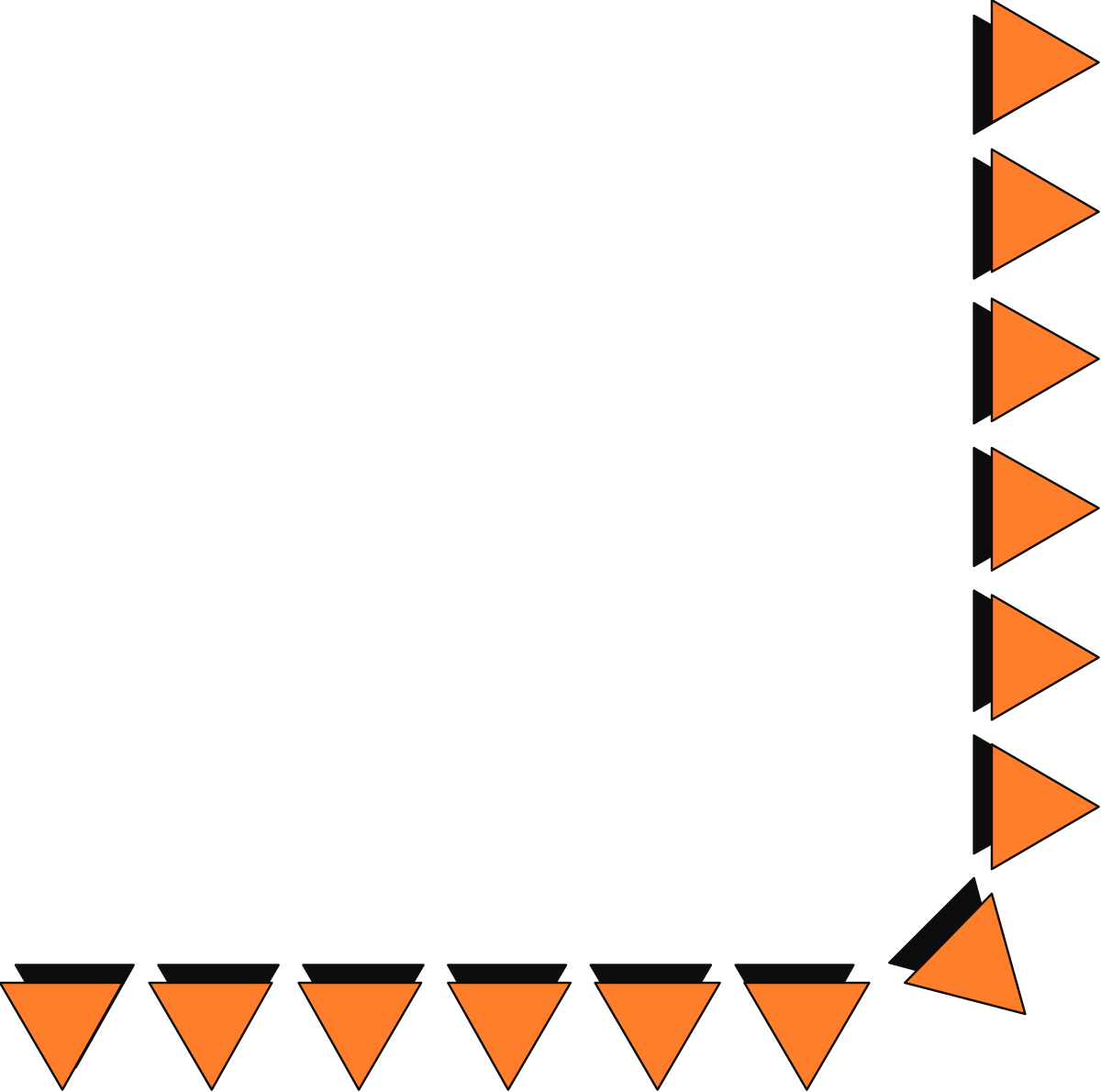 Black and Orange Triangular Frame Clipart - Stylish Borders and Corners