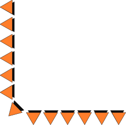 Black and Orange Triangle Borders and Corners Clipart