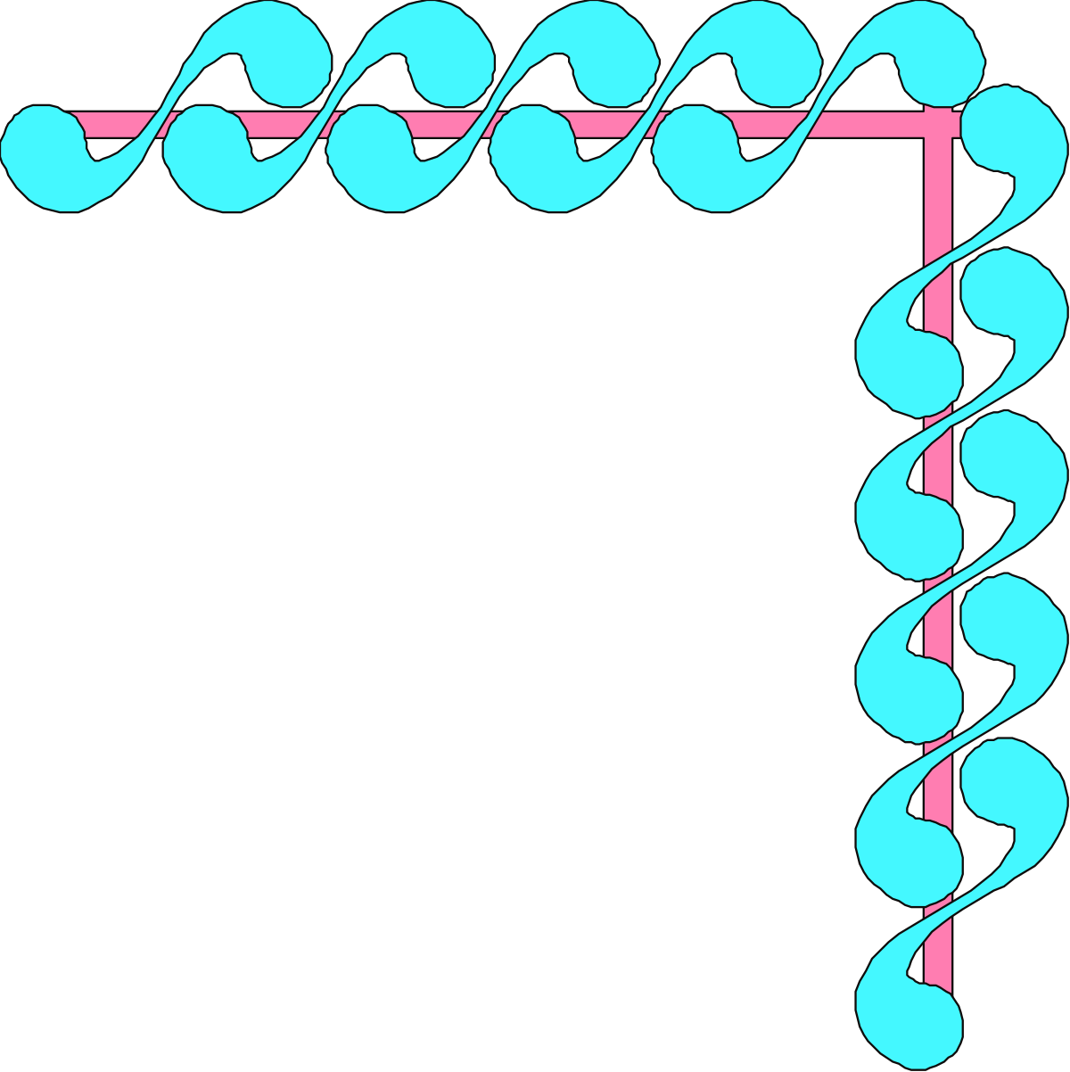 Pink Border Frame with Blue Circles - Clipart for Creative Designs