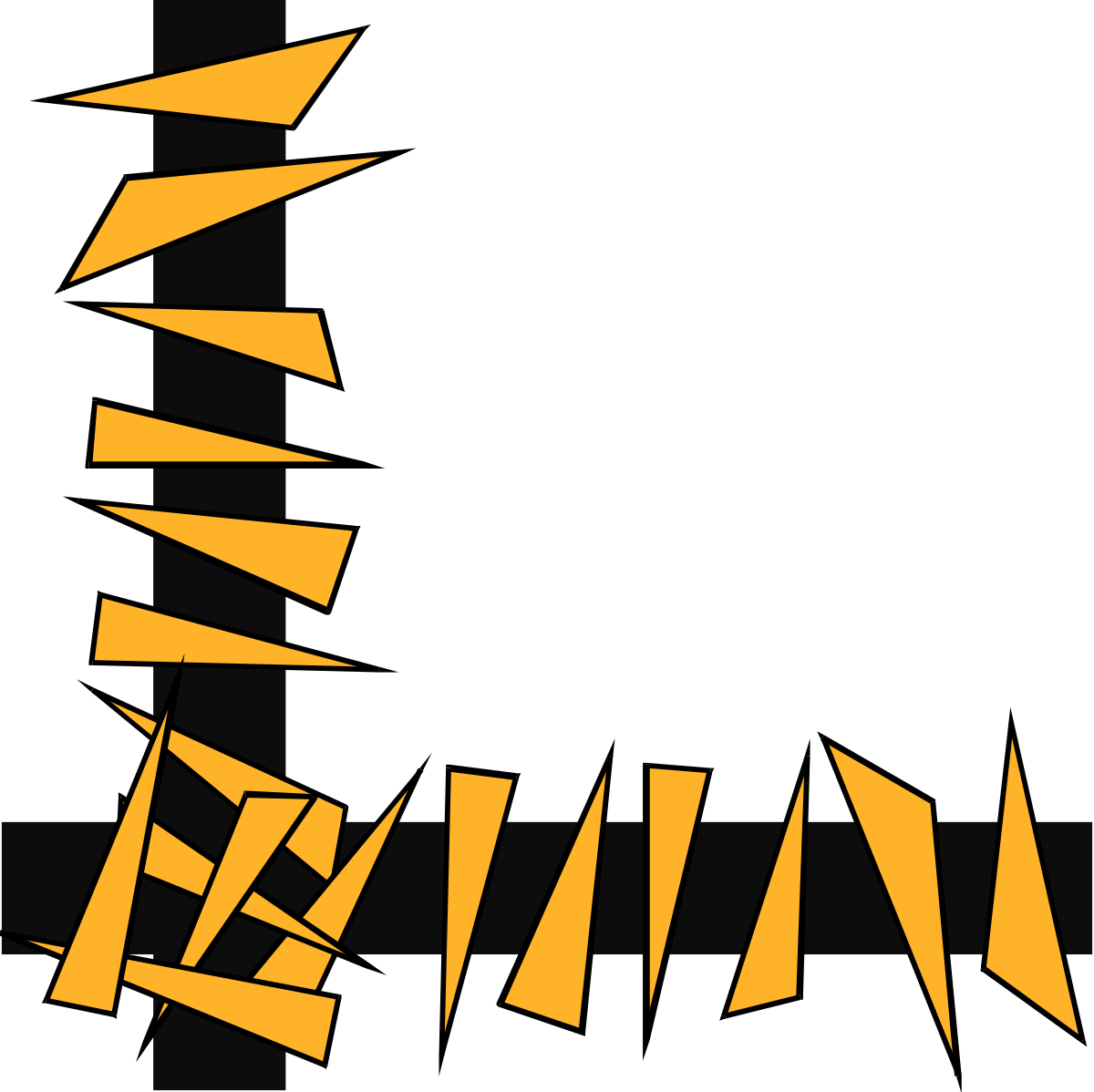 Black and Yellow Borders and Corners Clipart for Creative Designs