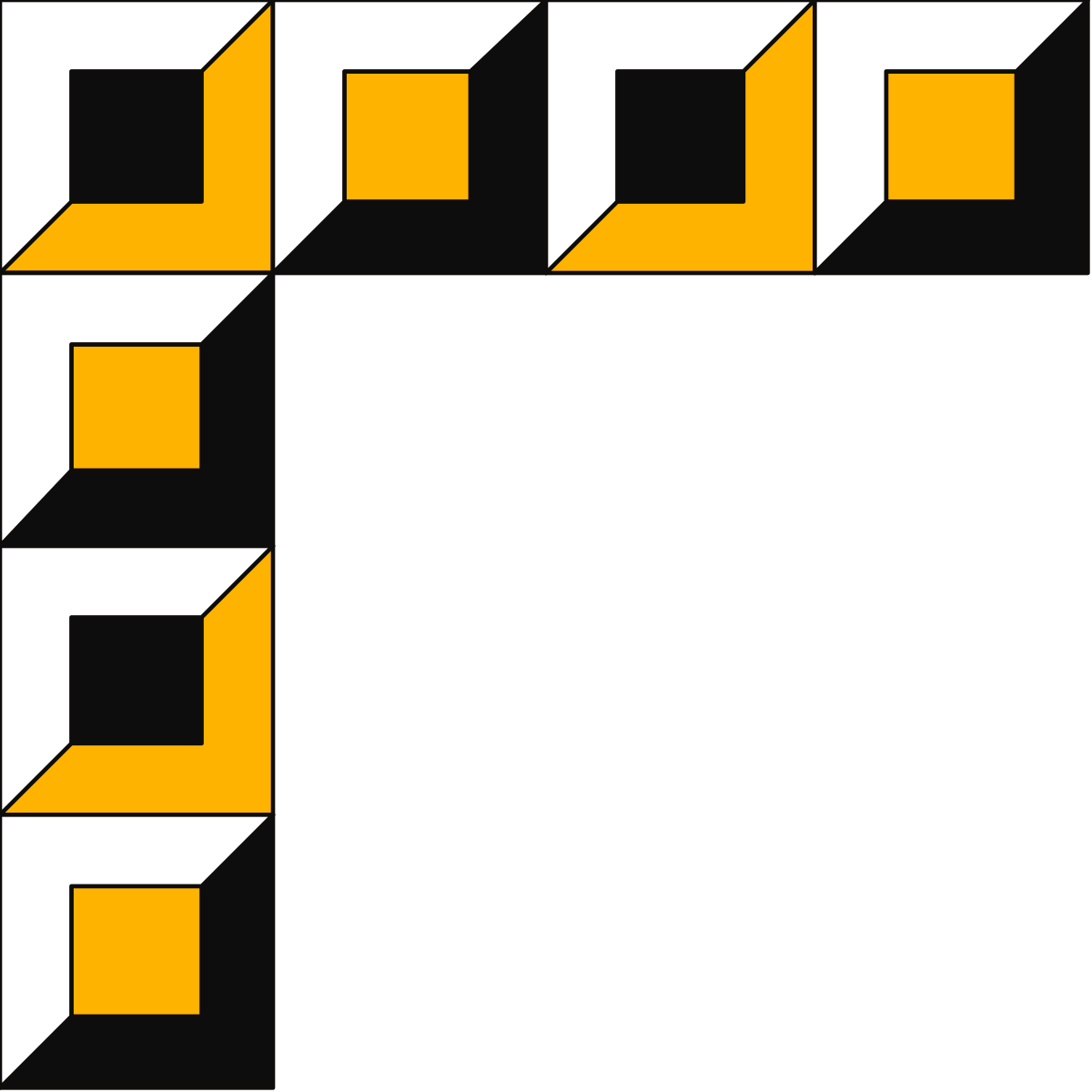 Yellow and Black Square Frame Clipart with Borders and Corners