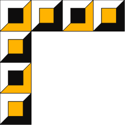 Yellow and Black Square Frame Clipart with Borders and Corners