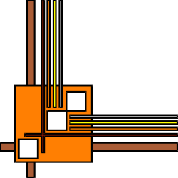 Computer Chip Clipart with Yellow and Orange Stripe - Borders and Corners Design