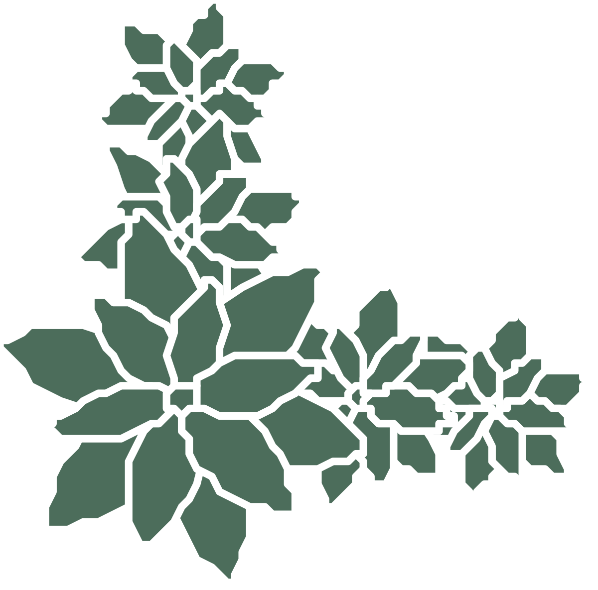 Green Leaf Clipart with White Outlines - Elegant Borders and Corners